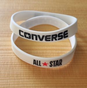CONVERSE ALL STAR Rubber Bracelet White Black Bangle 2 Set Wristbands